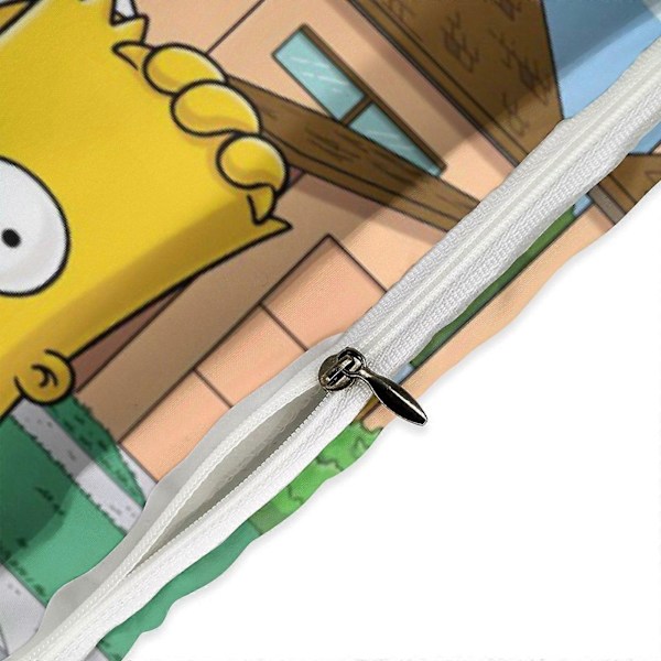 x385 The Simpsons 3-delt Sengesæt Varmt Og Behageligt Blødt Dynebetræk Sengesæt med 1 Dynebetræk Og 2 Pudebetræk til Soveværelse b385 135x200cm 53x78in