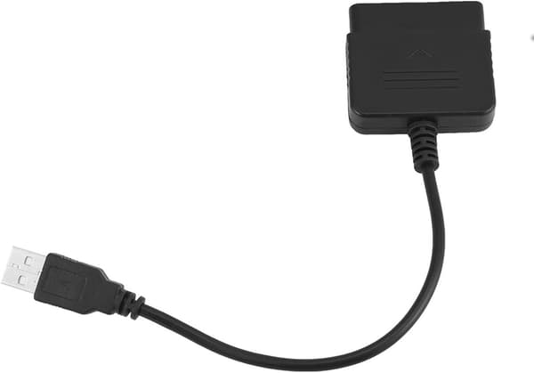 PS2 - USB-sovitin PS2-ohjain USB:hen ABS musta Sony Playstation 2 PS2-ohjain USB-sovittimeen muunnin PS3 Windows PC:lle