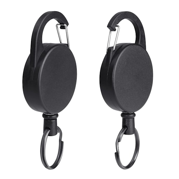Retractable avainpidike, 2 kpl Retractable avainmerkki pidike, avaimenperä kela 60 cm teräslangalla, Retractable avainmerkki pidike housuille ja vöille - Bla
