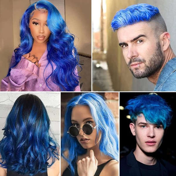 Väliaikainen hiusvahaväri, sininen hiusväri, sininen hiusvaha, hiusväriaine, hiussuihkeväri miehille, naisten pikamuotoilu Blue 100g