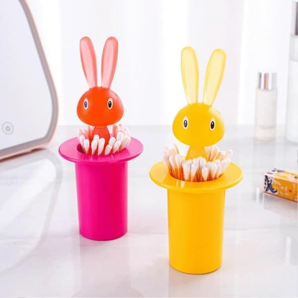 Toothpick Storage Box Large Capacity Dustproof Self-picking Rabbit Toothpick Holder For Home Fast Blue Blue