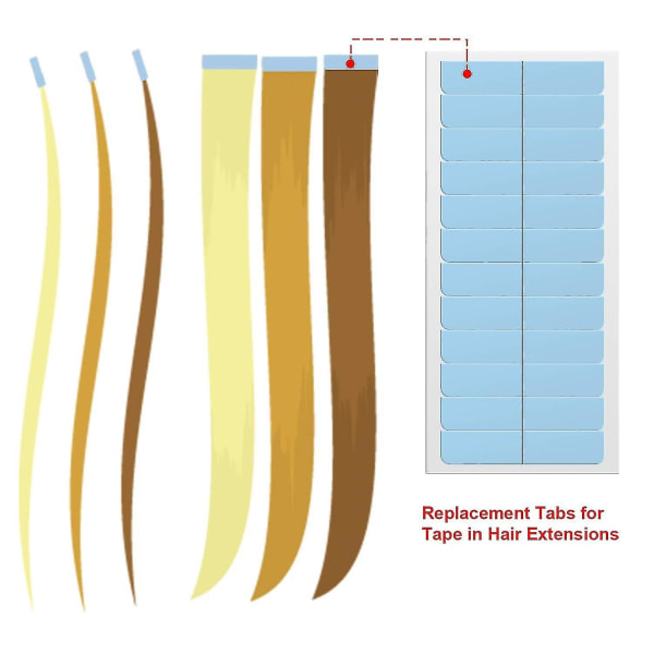 180 kappaletta hiustenpidennyksen teippiä, kaksipuoliset pidennysten teipit vaihtoon, 4 x 0,8 cm
