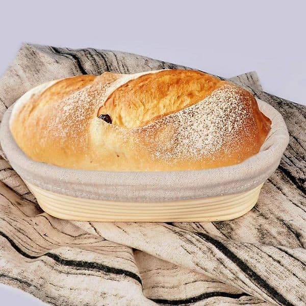 Banneton Jäsningskorg Sett - Artisan Surdeigsbrød Bakerikorg, Deigskrape/Kutter & Brotfor