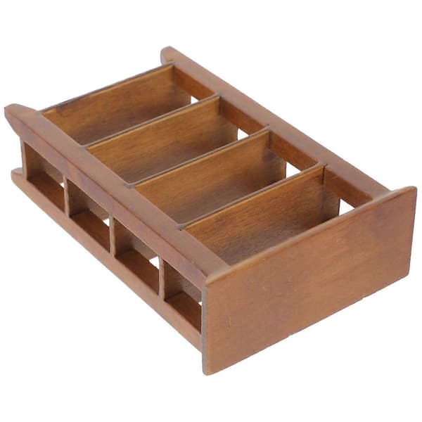 Træ miniature bogreol til dekoration, brun