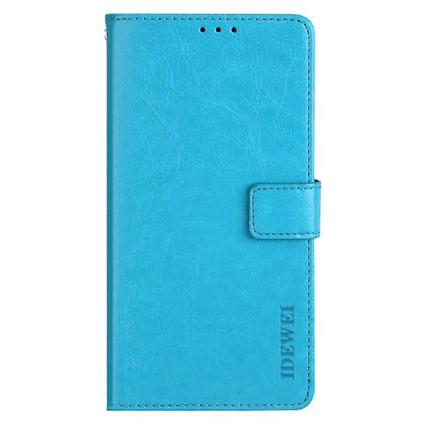 Samsung Galaxy A15 5G -kotelo, hullunhevosen tekstuuria oleva nahkainen lompakkokotelo Sky Blue