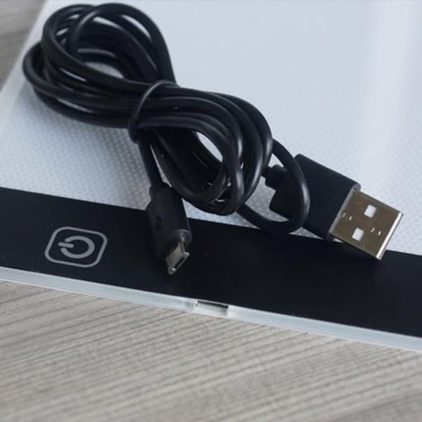 A4 LED Ritetavle - Lysbord / Lysplate - Bærbar - FA - Hvit Vit white
