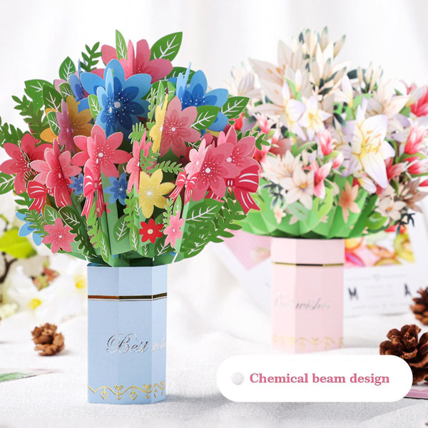 Papir Blomsterbuket Kort Blandede Roser 3d Pop Up Kort  Fødselsdag Jubilæum God Bedring Håndlavet 3d Pop Up Lykønskningskort  Alle Lejligheder - Jxlgv Sunflower