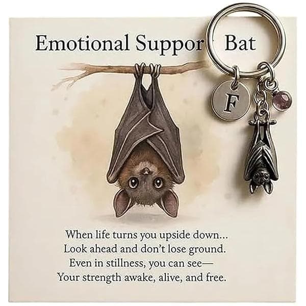 Encouraging Bat Keychain Thoughtful Handmade Inspirational Keychain Personalized Emotional Support Bat Gift