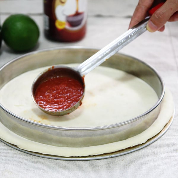 Pizza Sauce Portionsske i Rustfrit Stål, Fødevaregodkendt Red