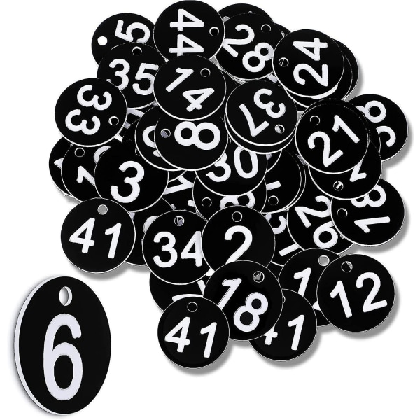 Mustat numerokyltit 1-50 Muoviset numeroidut merkit Muoviset pöytänumerot Numeroitu