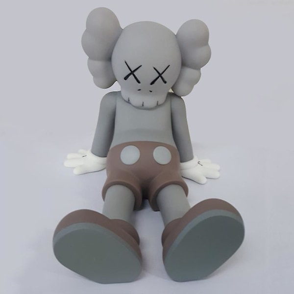 Kaws Model Legetøj Med Siddende Stilling Pvc Tegneseriefigur Samleobjekt Dukke Bil Indretning Gray