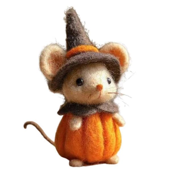 Håndlaget musefigur i ullfilt 2CUnik Halloween-gave varm- E7Z9 A 1pcs