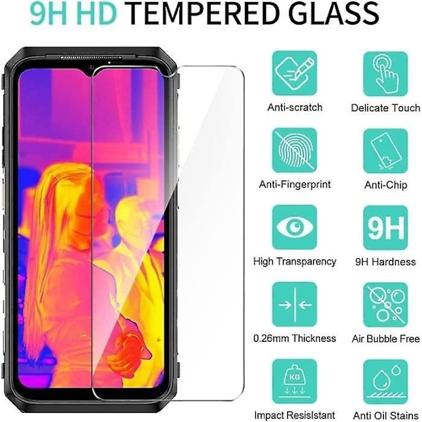 Hærdet glas kompatibel med Ulefone Power Armor 18T 6.58\" 2X skærmbeskyttelsesfilm transparent G