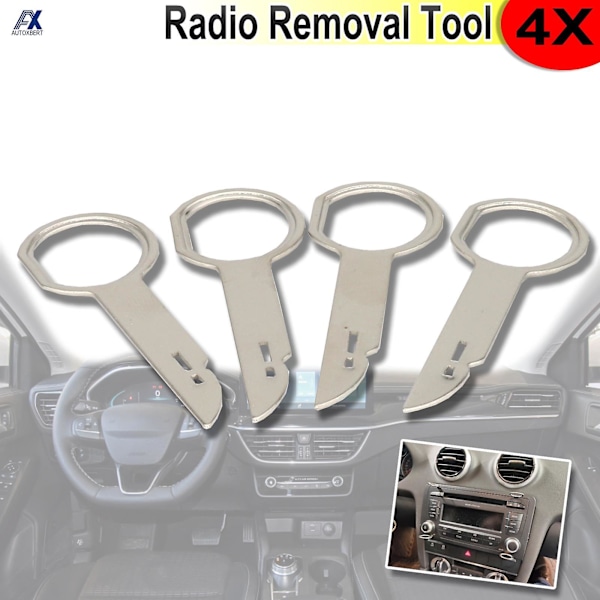 2 parin radion CD-stereon poistotyökalun avainpoistin Ford Focus Mondeo C-Max Fiesta Transit -auton irrotustyökalut