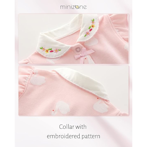 Baby flickor Jumpsuits Kortärmad Bomull Romper Sommar Romper Cartoon Outfits 0-12 månader 90 Pink