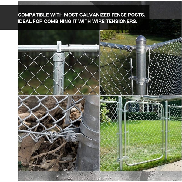 Stolpeklemmepakke 10 tilbehør til hegn og stolper til fastgørelse, sølv, diameter: 6 cm