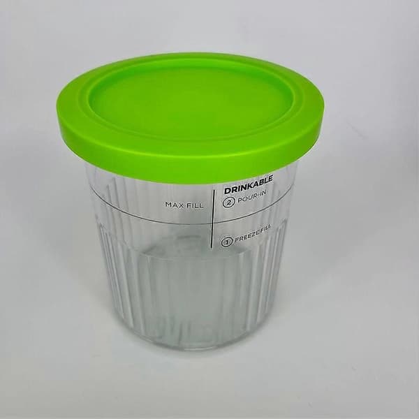 4-pack Ninja Creami Deluxe Replacement Pints and Lids, Compatible with NC501 NC500-s Green Single