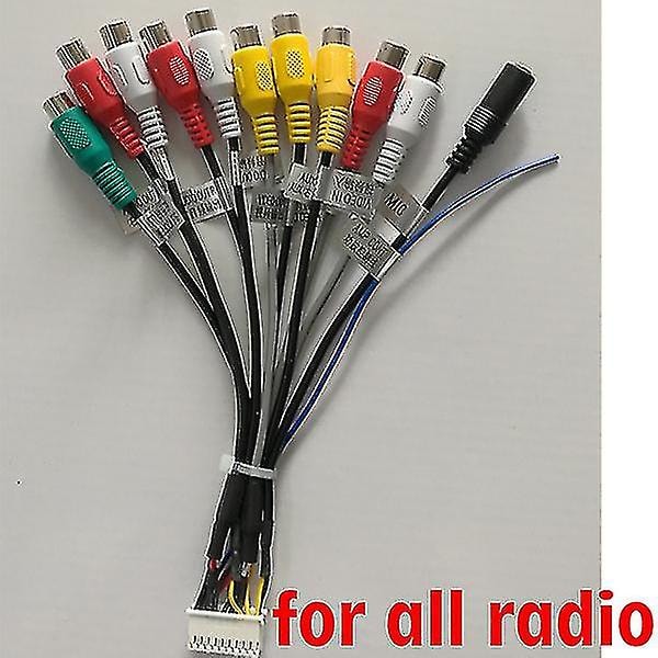 Android Radio Biltillbehör Rca Utsignal Kabel Aux-in Subwoofer Mikrofon Adapter 20pin Universell Kabel För Px6 -gt 11 cable