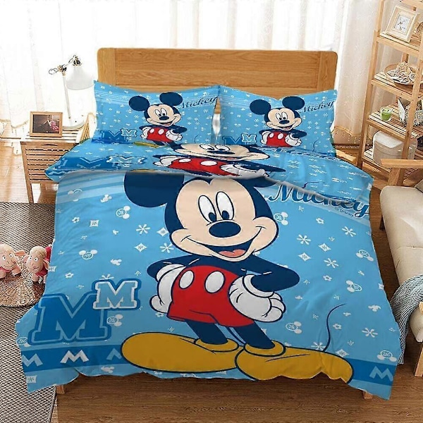 v3674 Sengetøj Mickey Mouse Tegneserie Fans Gave Dynebetræk Sæt Børn Super Sengetøj IU3674 200x200cm 78x78in