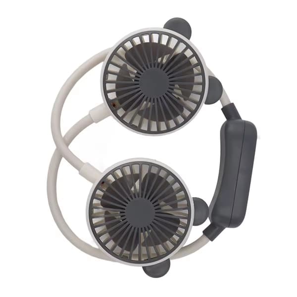 Bærbar Dobbelt-Halsventilator USB Genopladelig Håndfri Ventilator