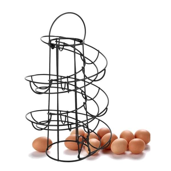 Egg Dispenser Spiral Storage, Metal Iron Spiral Egg Holder Egg Rack