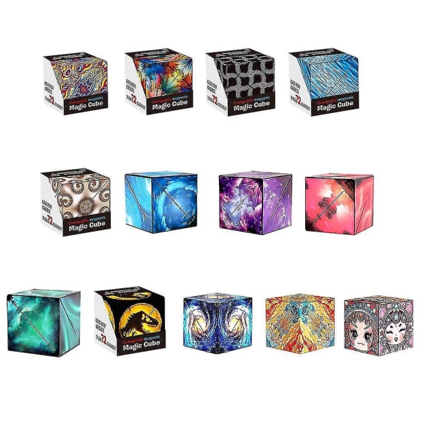 Ny 3D Magic Cube Shashibo Form Shifting Box Anti Stress Hånd Flip Puslespil Legetøj Gave black