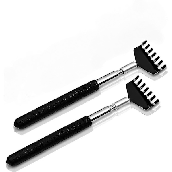 2-pack Bärbar Utökningsbar Ryggkliare, Teleskopisk Ryggkliare i Rostfritt Stål med Vacker Presentförpackning
