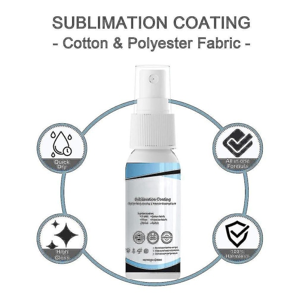 Sublimation Coating Spray Quick Dry Prep Sublimation Fluid Spray för all bomull 30ML