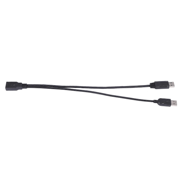Sort USB 3.0 Hun til Dobbelt USB Han Ekstra Data Y Forlængerkabel til 2,5 tommer Mobil Harddisk black