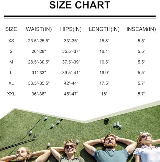 Golfskortsihameet naisille, 5 taskua