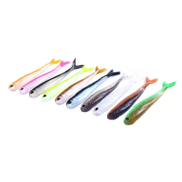 10 stk fiske lokke myk agn to-farget myk agn 8,5 cm-2,6 g