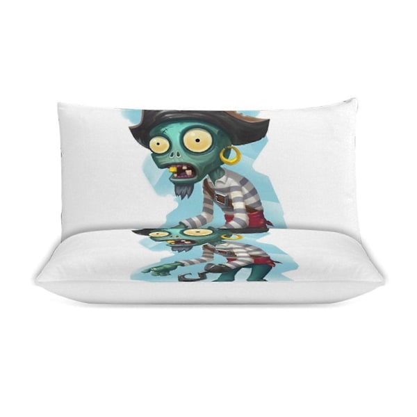 v1307 Plants Vs Zombies Täcke Set Tjockt Mjukt 3-delars Sängklädesset Året Runt Täcke med 2 Örngott för Vuxna Kvinnor Flickor Tonåringar Hemrum De 135x200cm 53x78in