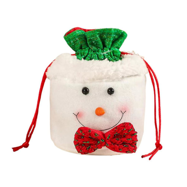 Christmas Snowman Santa Claus Elk 3d dukke slikpose julegavepose med snøre til børn feriefest indpakning Snowman