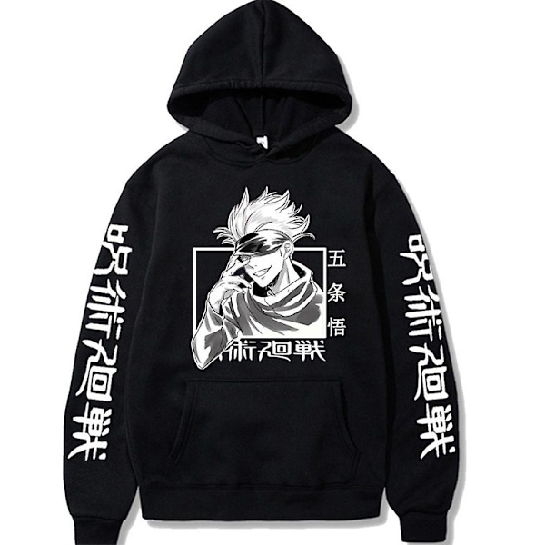 Jujutsu Kaisen Tryckt Hoodie Hoodies Toppar Unisex Lös Pullover Huvtröja 3XL