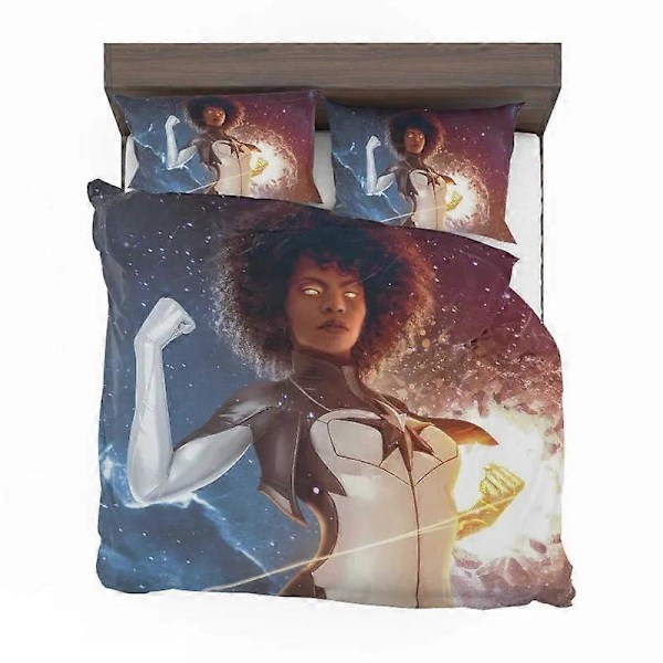 v4519 Sängkläder Teyonah Parris som Monica Rambeau The Marvels Hjältinna Påslakanset Mjuka Sängkläder IU4519 200x200cm 78x78in