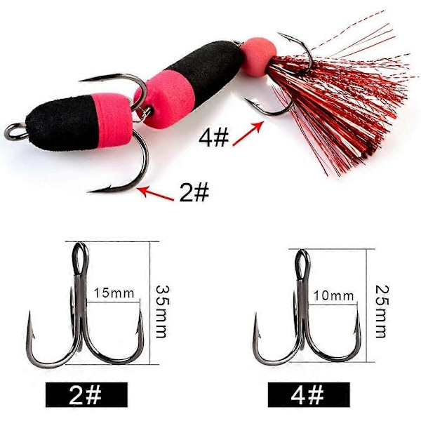 FISHKING Myk Fiskeagn Myk Kunstig Agn med Trippelkrok Bass Fisketilbehør - Multicolor 009