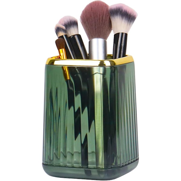 Makeup børsteholder Akryl Makeup børste opbevaring Organizer Kosmetik Organizer til kommode, badeværelse, soveværelse(Grøn)