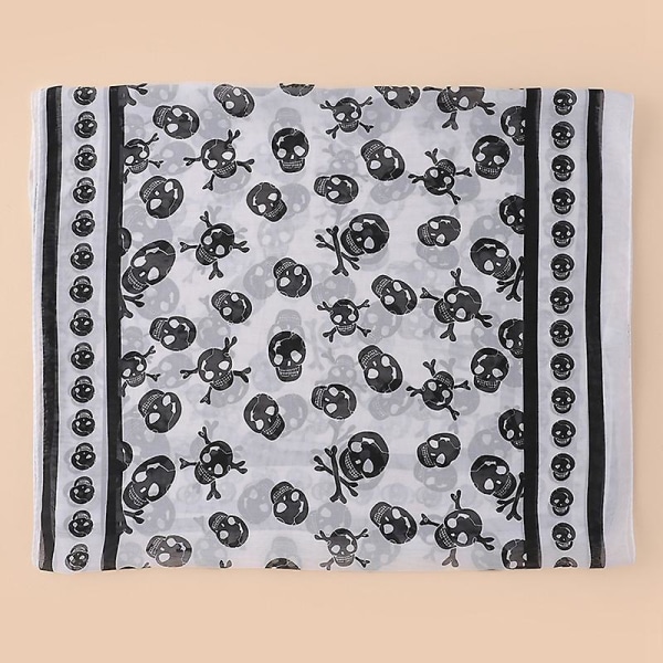 Geometrisk höst sjal | Chiffon Chiffon Scarf | Skull Scarf Scarf | Geometrisk Scarf - Scarf Black