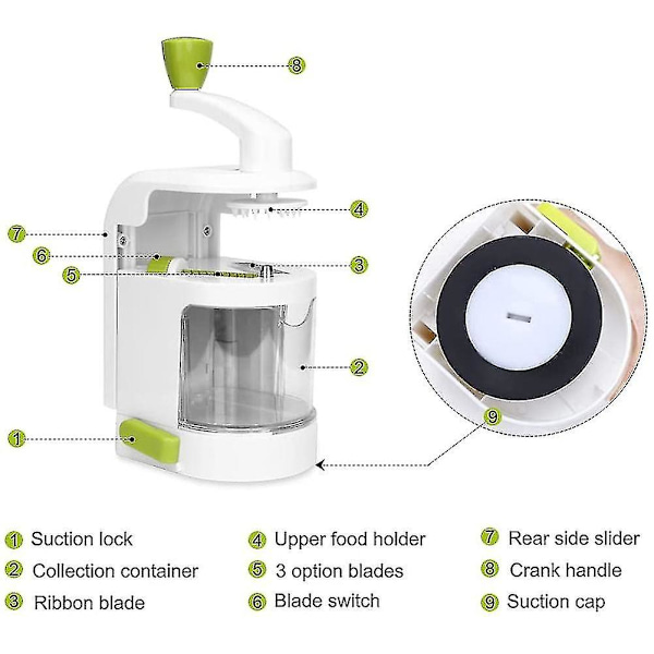 Spiralizer för grönsaker, grönsaksskärare, courgettespagettigörare, courgettespiralizer, Zucchi