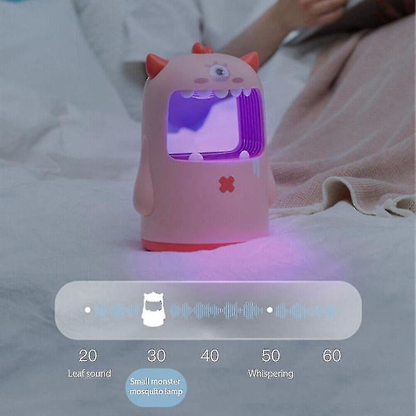 Usb Lille Monster Myg Dræbende Lampe Lys Berøring Fysisk Mute Myg Fanger I Sommeren Husholdning Soveværelse Stue Blue