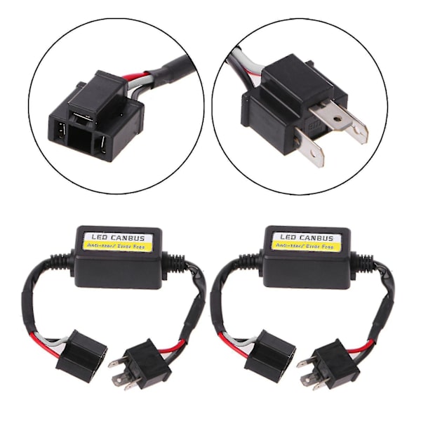 2 stk. H4 LED-bilpærer Canbus-fejlfri modstand forlygte advarsel anti-flimmer