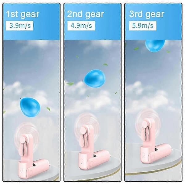 Håndholdt Mini Bærbar Sammenfoldelig Ventilator til Studenterkollegie Lille Ventilator pink