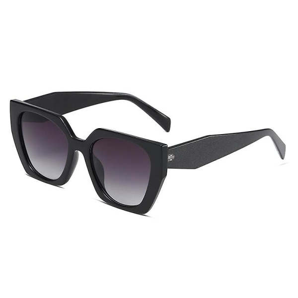 Retro polariserade överdimensionerade solglasögon dam Retro solglasögon dam och män Square Trendiga solglasögon Black
