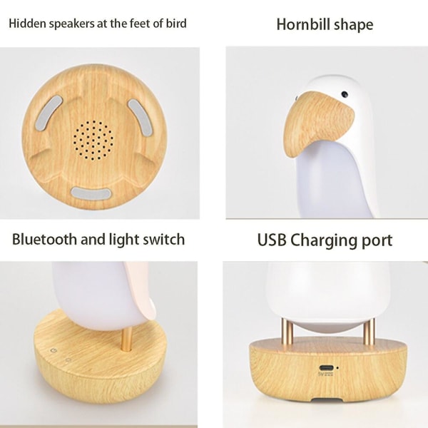 Toucan Bird Bluetooth högtalare Nattljus-vit