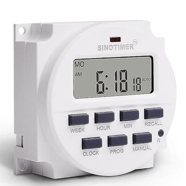 Sinotimer 15,98 tommer LCD digital timer 12V DC 7 dagers programmerbar tidsbryter Tm618n-4 mai.5