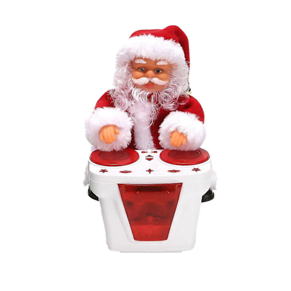 Animerade Jultomten Leksak Med Trumma Musikfunktion Ornament Musik Jultomten Dock Animerade Jul Leksaker White