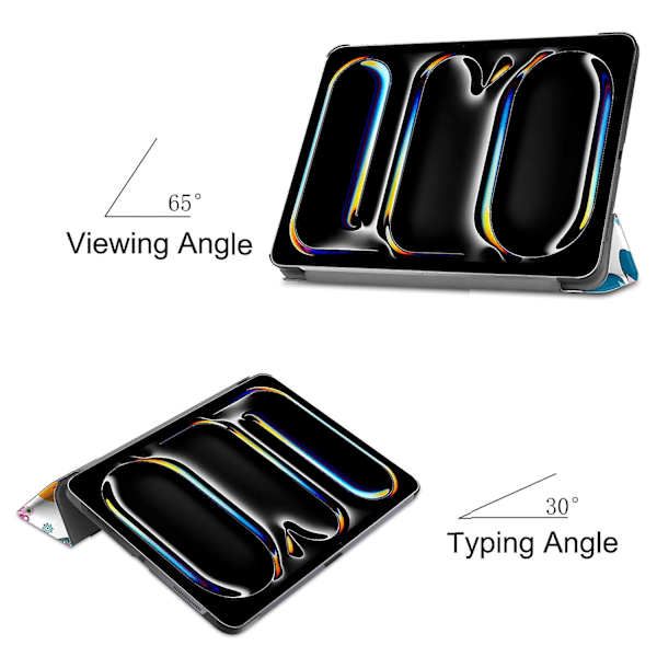 Fodral för iPad Pro 11 (2024) - Trivikt Stativ PU Läder Mönster Smart Surfplatta Skydd - Multicolor Butterflies