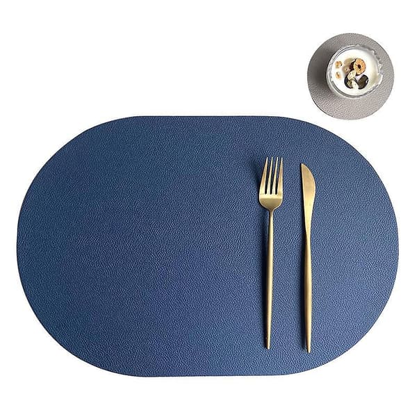 4-pack 43,5*30cm Blå Ovala Bordstabletter Konstläder-FA-