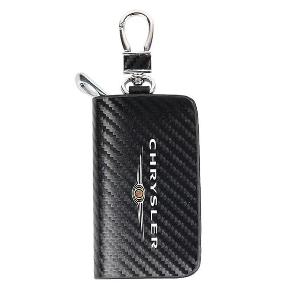 Læder Bil Nøglering Etui Carbon Fiber Stil Bil Nøgle Etui Cover Skal Til Chrysler 300c 300 Pacifica 200 Sebring PT Cruiser