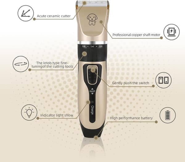 Silent Clipper, Thick Long-Haired Dog Clipper, Professional Pet Grooming